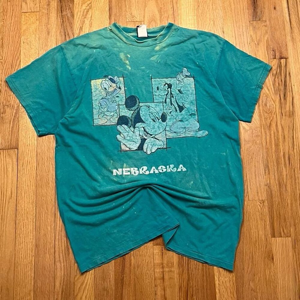 Disney Men's Blue and Green T-shirt
